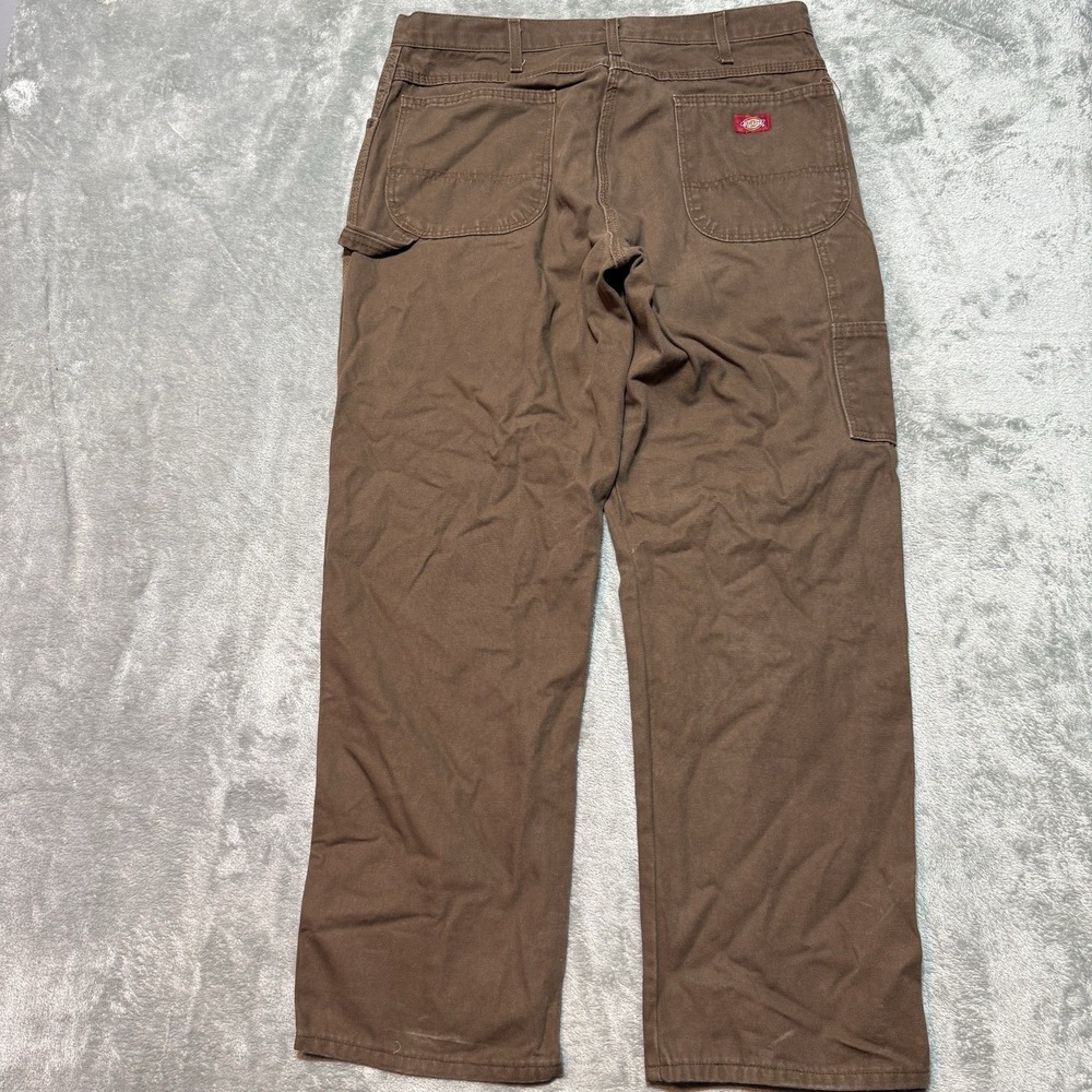 Dickies Canvas Carpenter Pants Mens 36x32 Timber Brown Loose Fit Utility